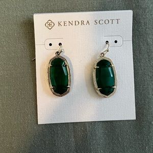 Gold and green Kendra Scott earrings